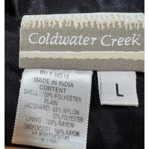 Coldwater Creek Satin Patchwork Jacket Asian Floral Art to Wear Top Womens L Vtg - Picture 6 of 6